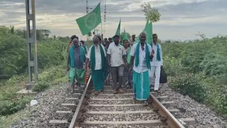 Farmers Protest In Railway Station