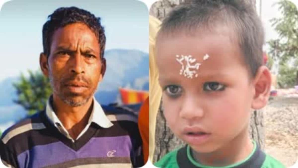 (Left) Sundarlal and his 8-year-old son (Right) Abhishek who died in the attack