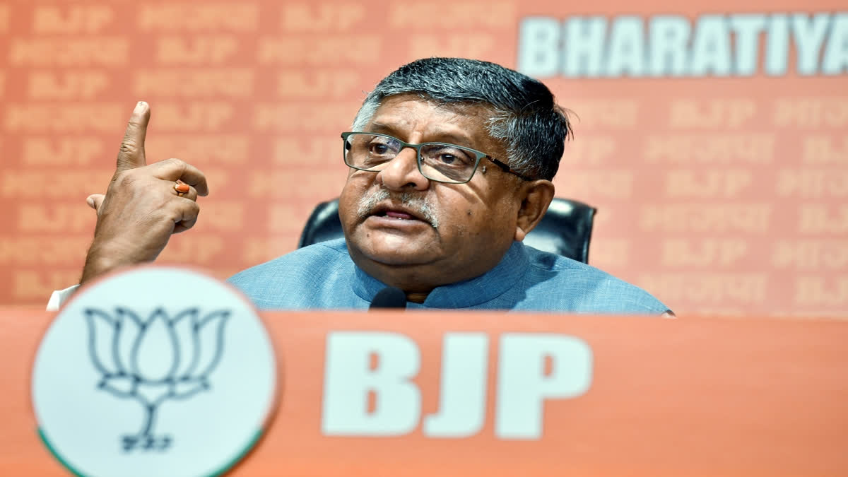 BJP leader Ravishankar Prasad lashed out at the Congress over the situation in Manipur