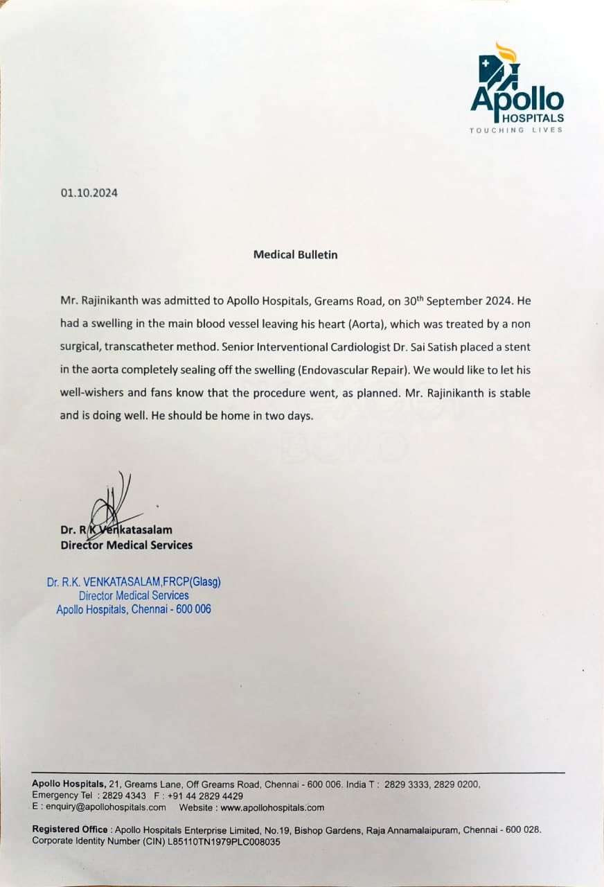 Rajinikanth Health Update