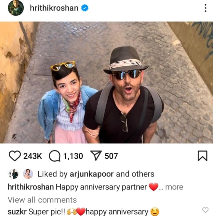 'Happy Anniversary Partner': Hrithik Roshan And Saba Azad Mark Three Years Together; Check Sussanne Khan's Comment