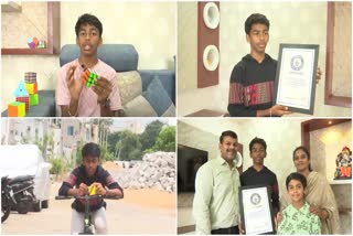 ഗിന്നസ് റെക്കോർഡ്  NAYAN MAURYA BREAKS GUINNESS RECORD  RUBIKS CUBE PUZZLES ON BICYCLE  റുബിക്‌സ് ക്യൂബ് പരിഹരിച്ച് ഗിന്നസ്