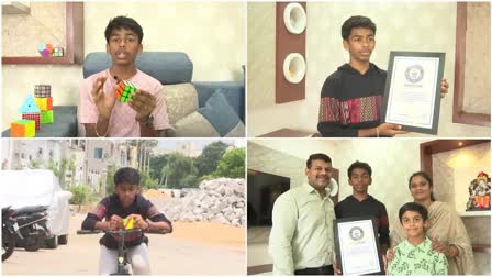 Andhra Pradesh boy makes Guinness World record of solving Rubik's Cube puzzle while riding bicycle