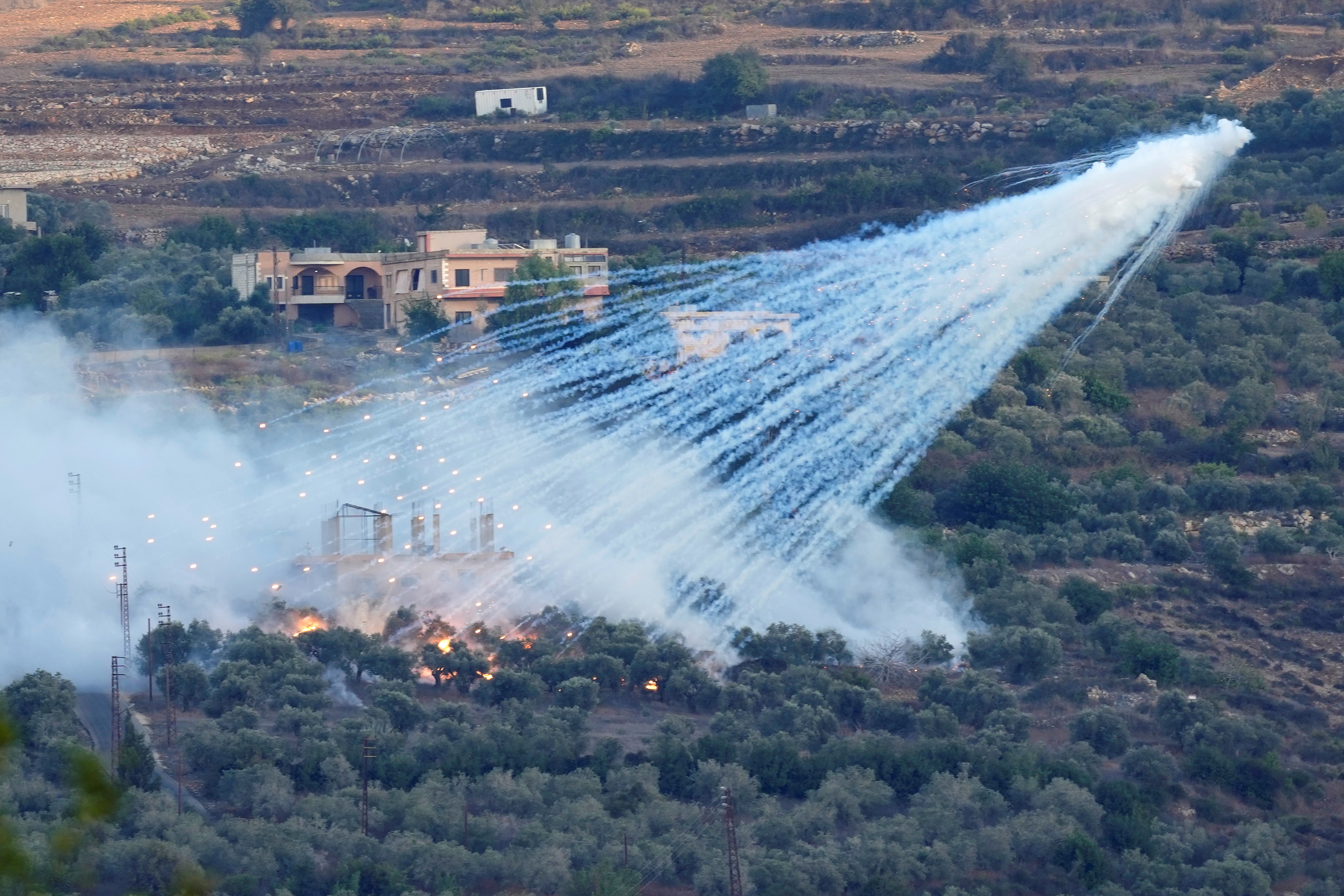 The human rights group Amnesty International said Tuesday Oct. 31, 2023 that civilians in southern Lebanon were injured earlier this month when Israeli forces hit a border village with shells containing white phosphorus, a controversial incendiary munition.