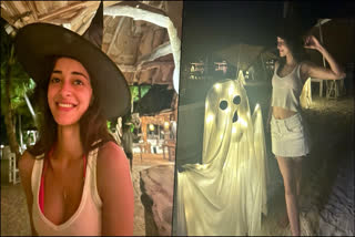 Actor Ananya Panday took to social media on Wednesday to share a series of pictures from her Halloween celebrations. The actor is reportedly accompanied to the nation by her rumored beau Aditya Roy Kapur.