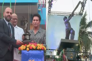 Grand statue of Sachin was inaugurated at Wankhade stedium Mumbai