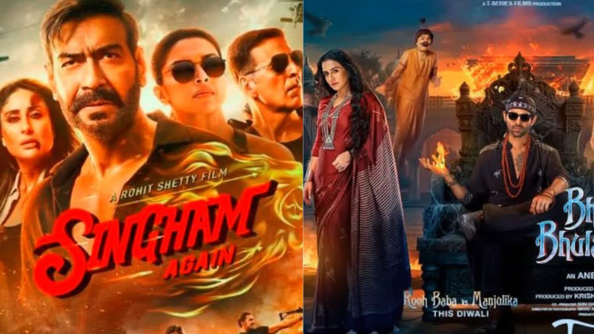 Singham Again Vs Bhool Bhulaiyaa 3 Day 1: Ajay Devgn starrer ruled the opening day over kartik's film deets inside