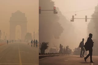 pictures showing smog in delhi post diwali