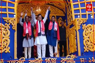 Union Minister Sarbananda Sonowal celebrate Kali Puja in Tinsukia