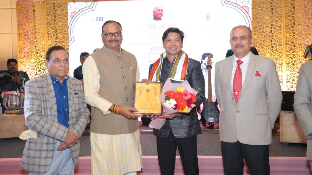 Etv Bharat यूपी फिल्म सिटी  शान माहिरी को नौशाद सम्मान  UP Film City  Deputy Chief Minister Brajesh Pathak  Naushad Award to Shaan Mahiri  Deputy CM Brajesh Pathak on UP Film City  उप मुख्यमंत्री ब्रजेश पाठक