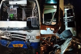 garment company bus met with an accident near Perundurai 30 workers seriously injured
