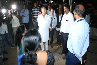 Minister Dinesh Gundurao arrived near Mata Hospital