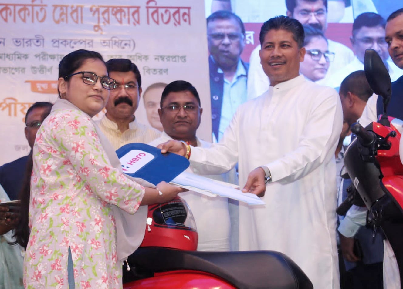 SCOOTIES DISTRIBUTED BY ASSAM GOVT UNDER PRAGYAN BHARATI SCHEME in Silchar