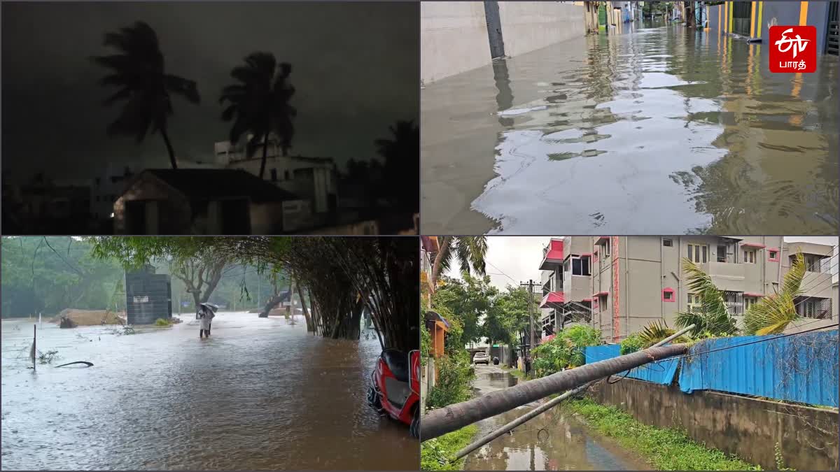 பெஞ்சல் புயல் காரணமாக வந்த சூறாவளி காற்று மற்றும் கனமழை