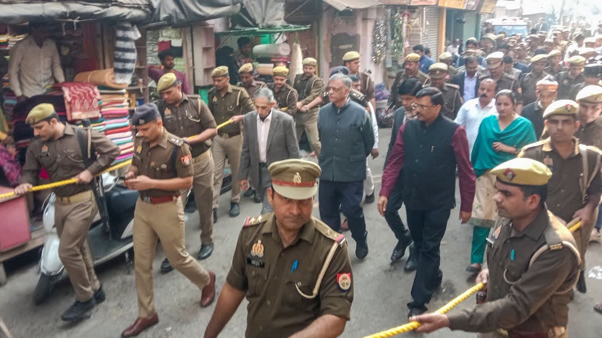 UP: 3-Member Judicial Panel Inspects Shahi Masjid Area In Sambhal Amid Tight Security