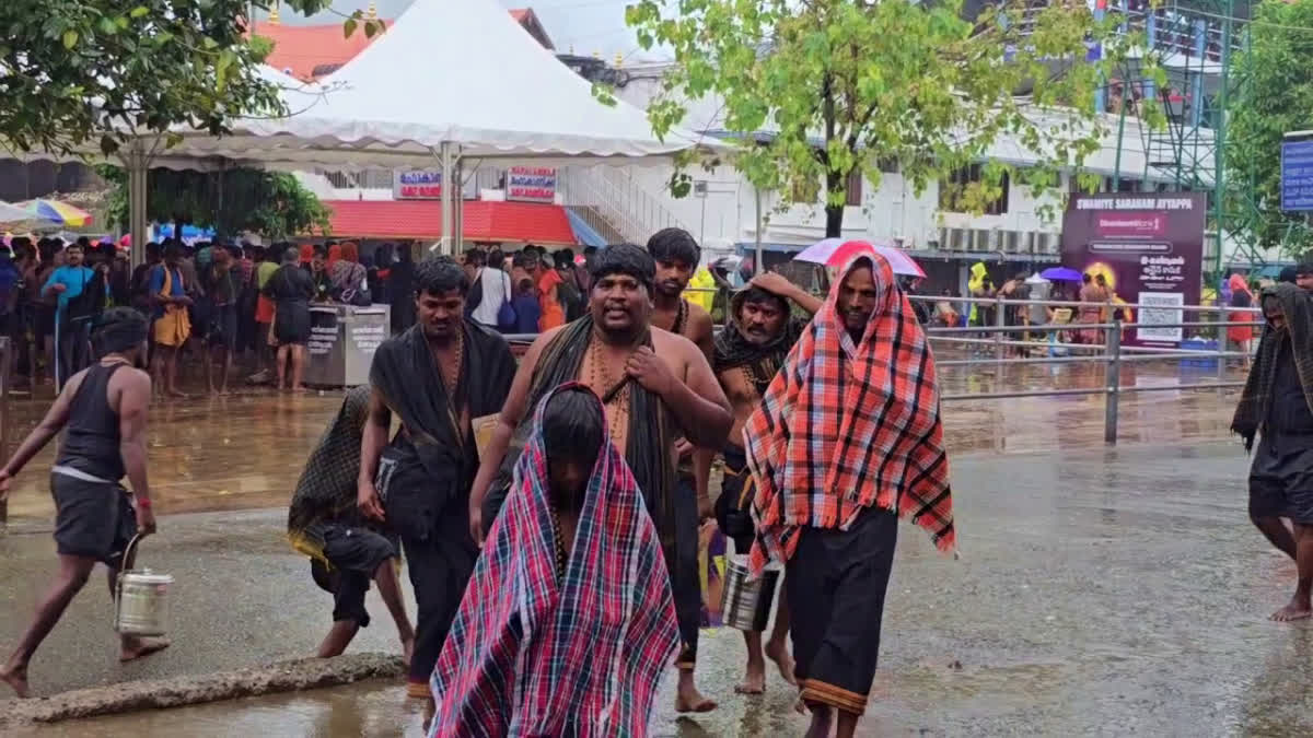 SABARIMALA NEWS  KERALA RAIN WARNING  ശബരിമലയില്‍ ശക്തമായ മഴ  മഴ മുന്നറിയിപ്പ് ശബരിമല