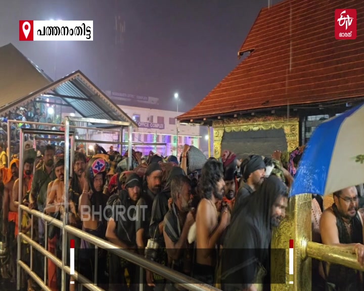 SABARIMALA NEWS  KERALA RAIN WARNING  ശബരിമലയില്‍ ശക്തമായ മഴ  മഴ മുന്നറിയിപ്പ് ശബരിമല