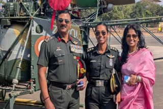 Capt Rheeya K Sreedharan with her parents