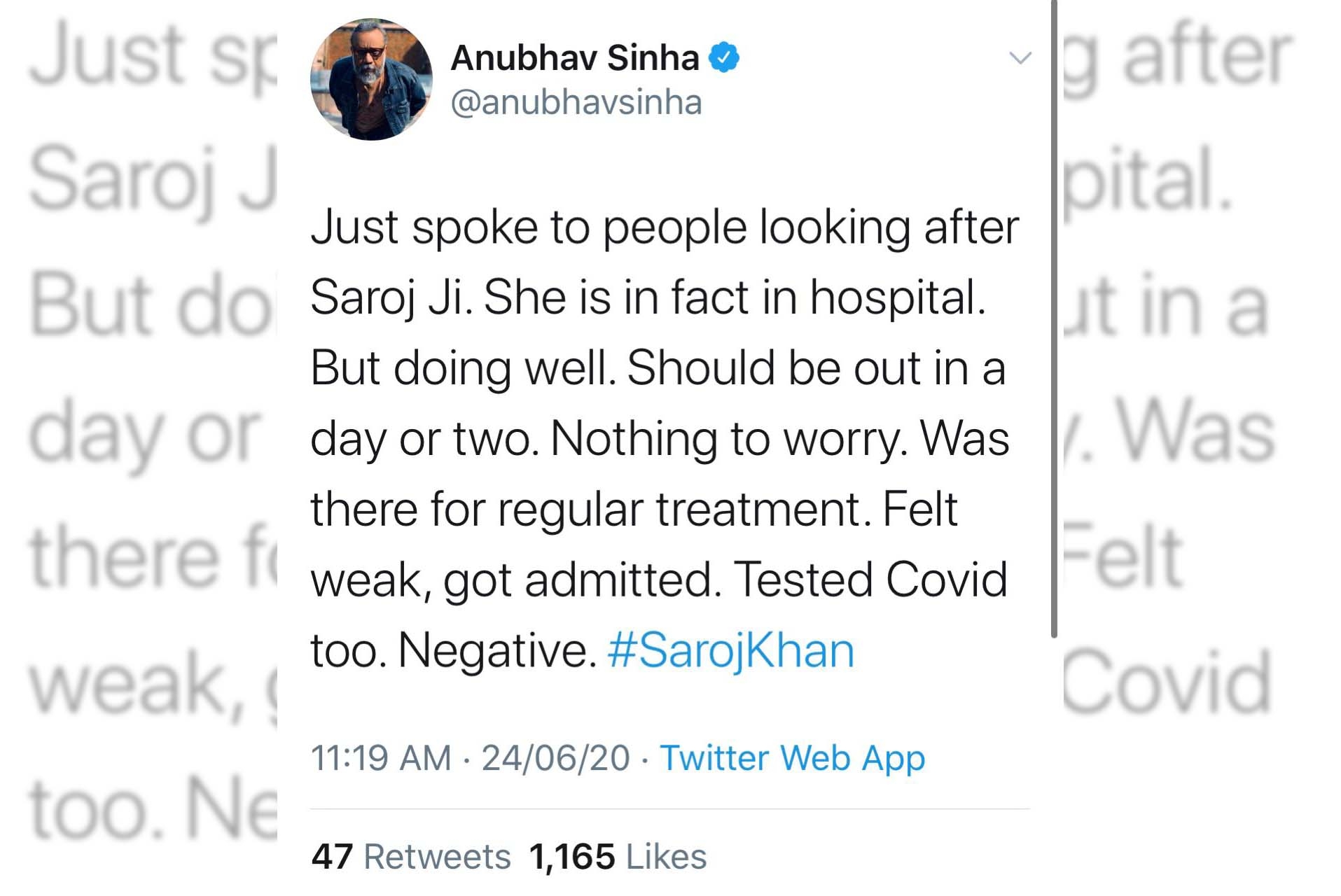 Anubhav Sinha on Saroj Khan