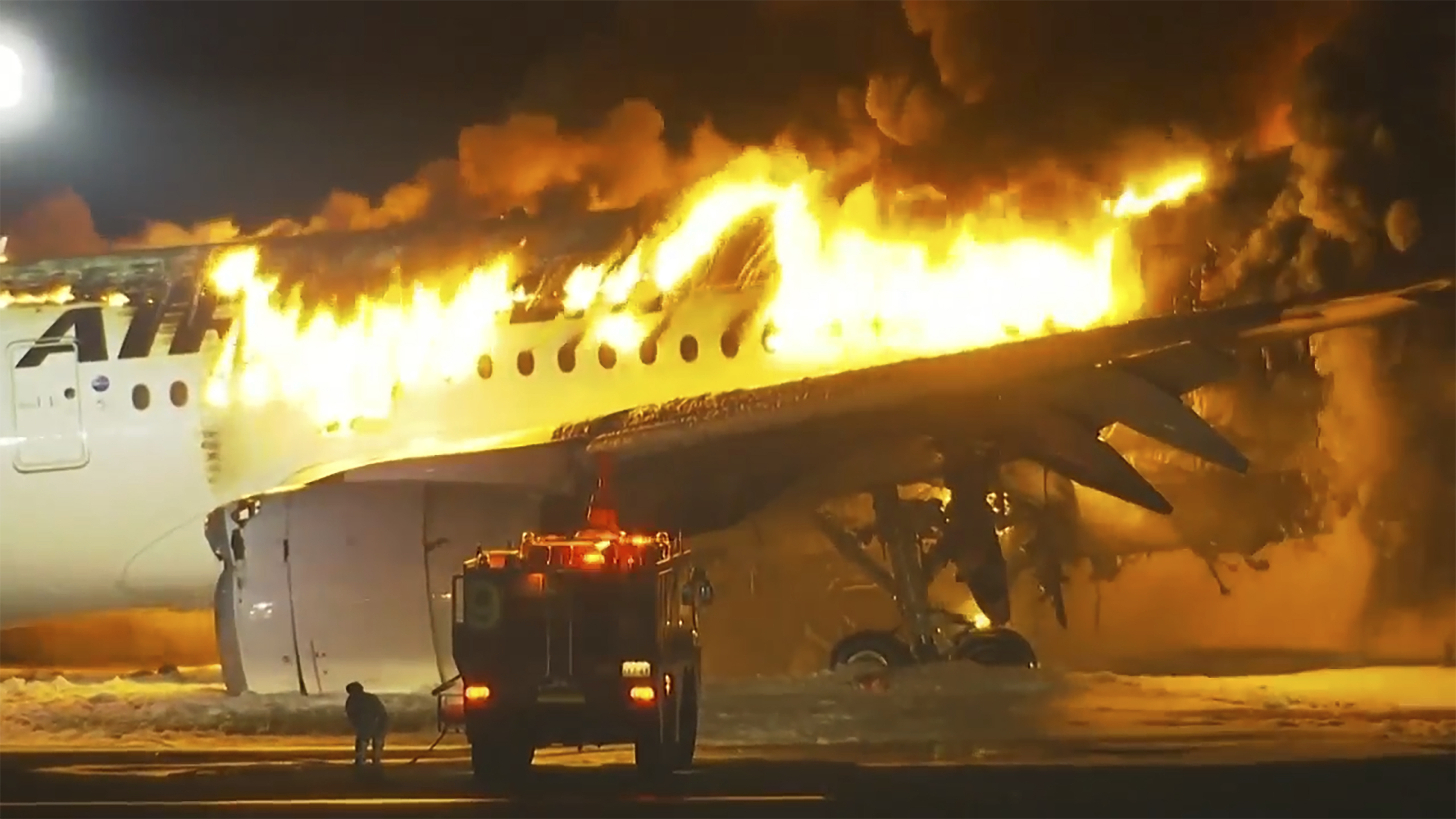 Plane Fire In Japan