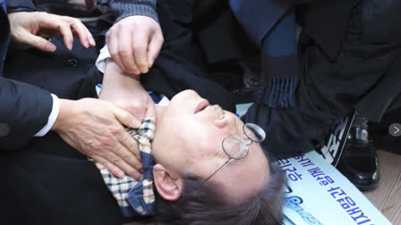 Unidentified man stabs South Korean Opposition leader Lee Jae-myung in neck