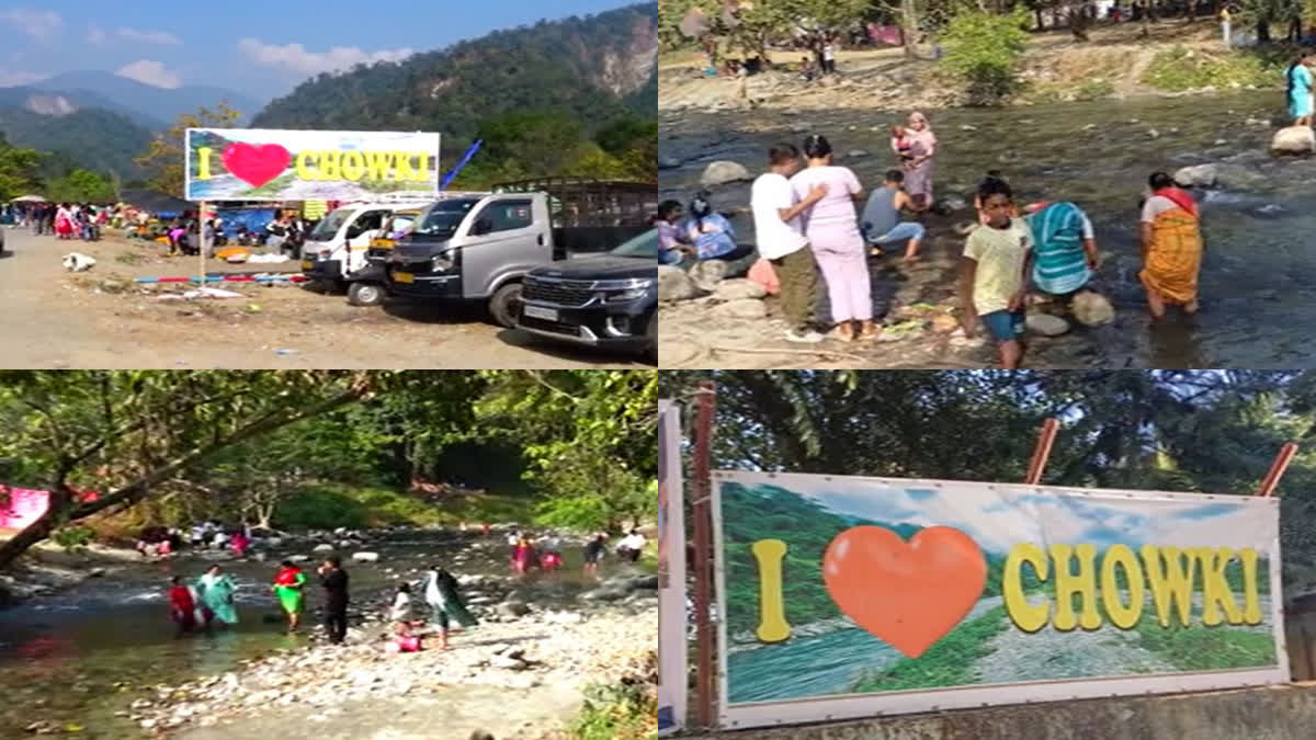 Crowd of picnickers at Chowki in Baksa, a picturesque picnic spot