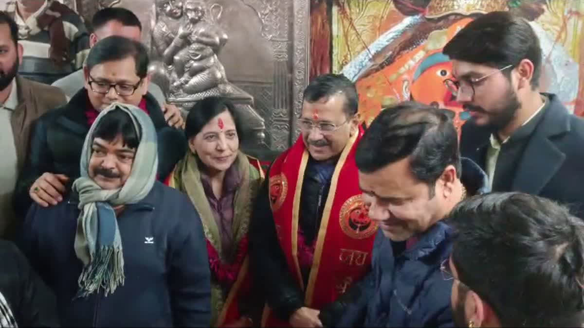 Former Delhi Chief Minister and Aam Aadmi Party convenor Arvind Kejriwal visited Salasar Balaji at Churu in Rajasthan on the first day of the year