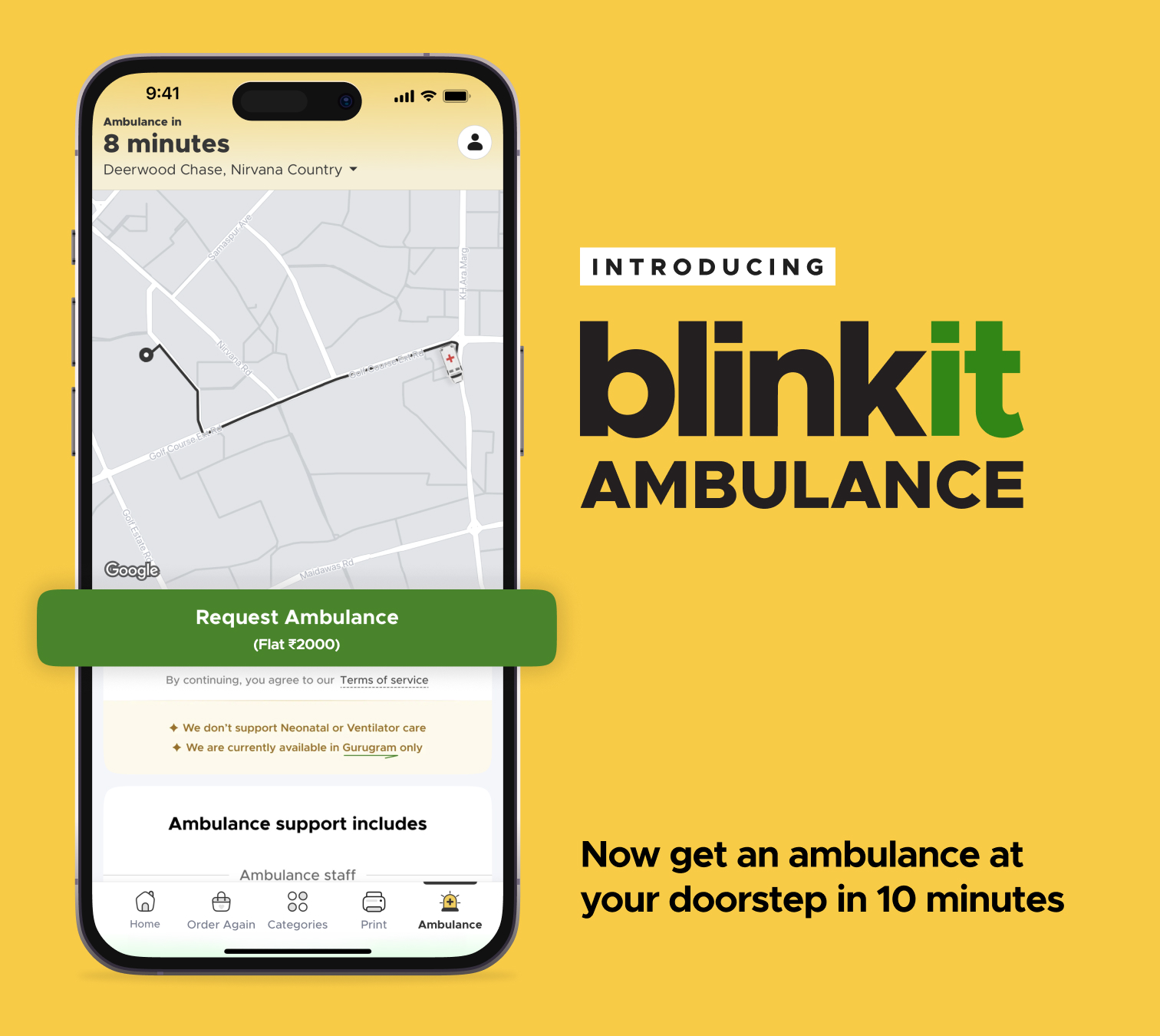 Blinkit launches ambulance service in 10 minutes in Gurugram CEO Albinder Dhindsa announced will soon be launched in other cities