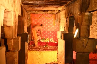 A priest performing puja inside the cellar of Gyanvapi mosque