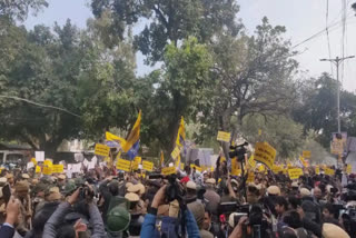 Protest outside BJP office