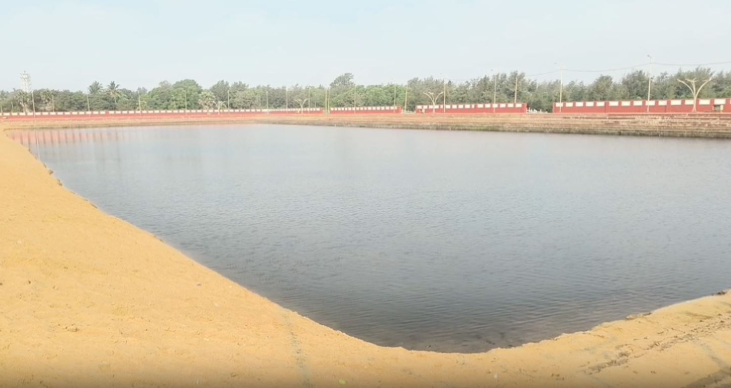 TIRTHA POND FILLED WITH MUD