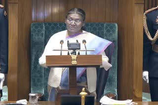 President Droupadi Murmu delivering her budget speech.