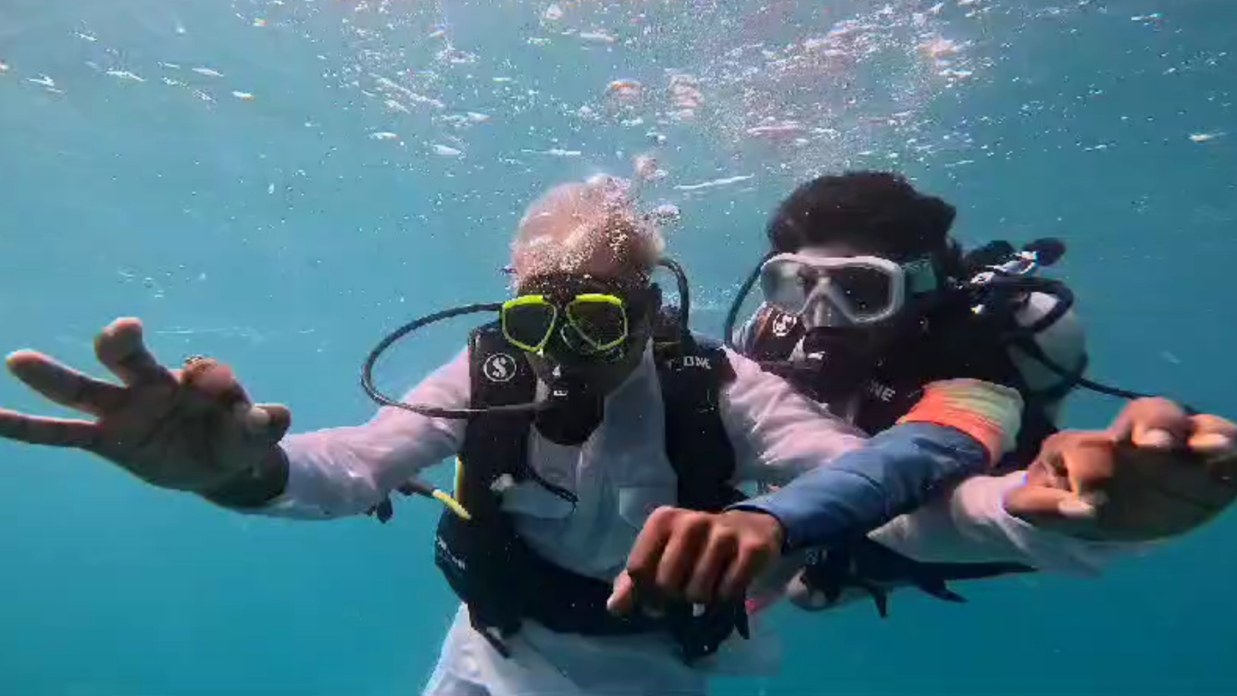 Janardan Mishra scuba diving in lakshadweep sea