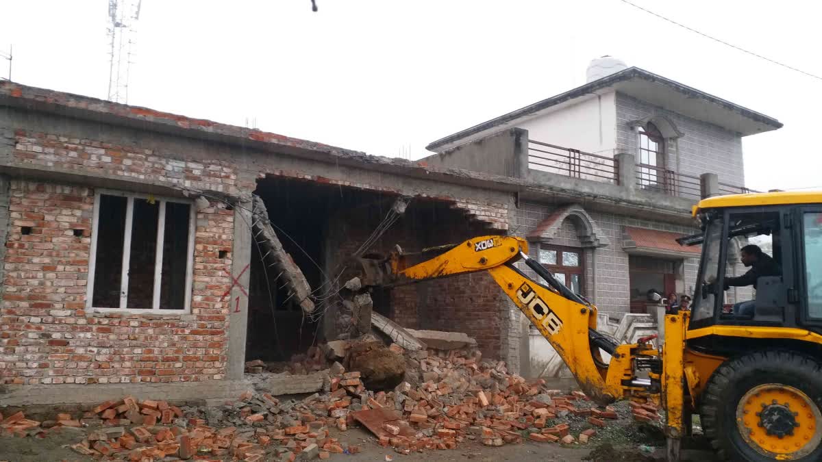 EightUnder-Construction Illegal Houses On Forest Land Razed In Haldwani
