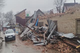 Etv Bharatrains-and-strong-winds-damaged-150-structires-in-ramban
