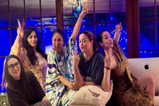 Kareena Kapoor posted photos from a relaxed and chill pyjama party with her sister Kareena Kapoor, as well as her best friends Malaika and Amrita Arora and makeup artist Mallika Bhat.