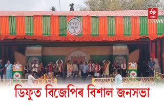 ASSAM CM'S HUGE PUBLIC MEETING AT DIPHU ON BEHALF OF BJP CANDIDATE AMARSING TISSO