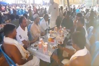 Temple committee organised Iftar event (Source: ETV Bharat)