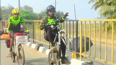 Kerala Youth Embarks on Cycling Expedition From Kanyakumari to Kashmir on Single Wheel