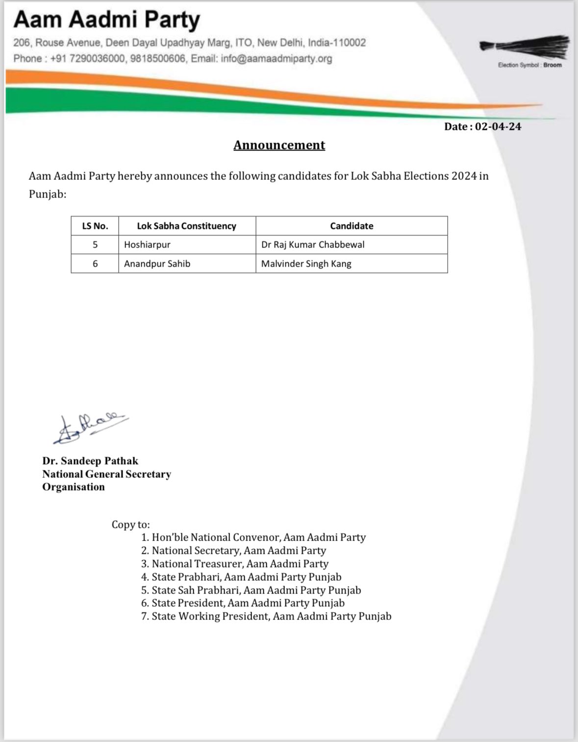 AAP Candidates Second List