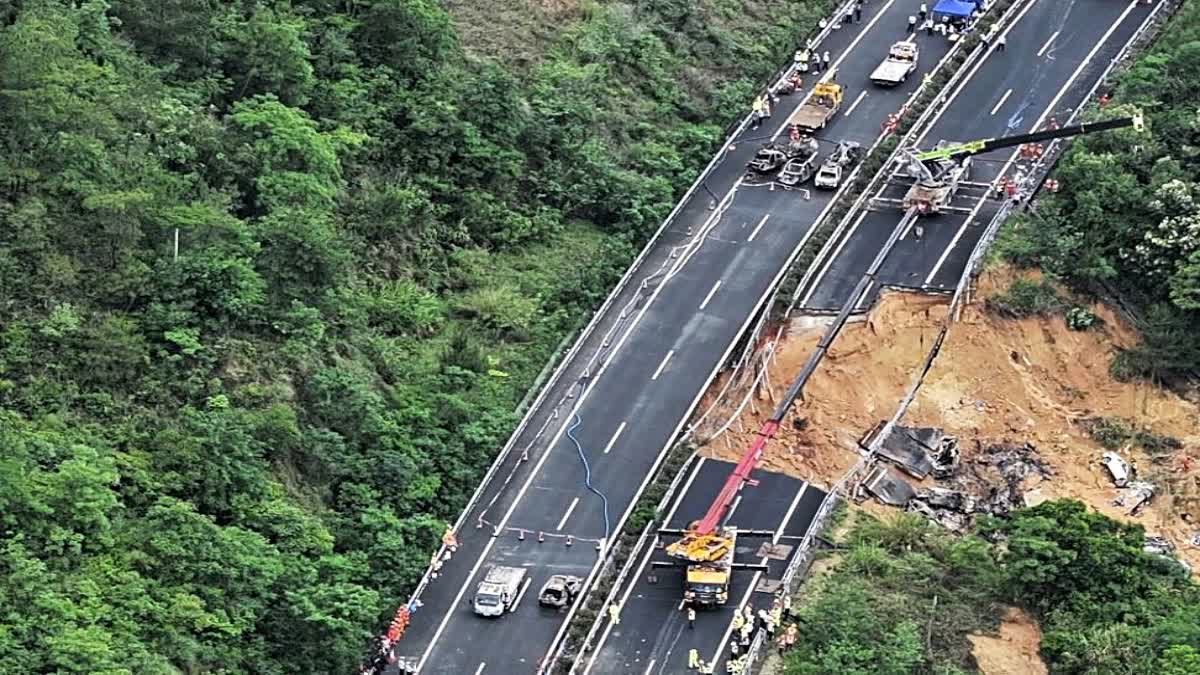 Highway Collapse In Chinas: