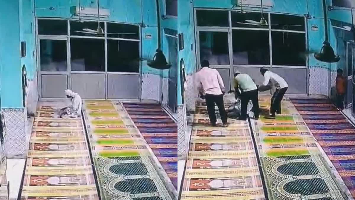 गाजियाबाद में मस्जिद में नमाज अदा कर रहे बुजुर्ग की अचानक मौत, कैमरे में कैद हुई घटना