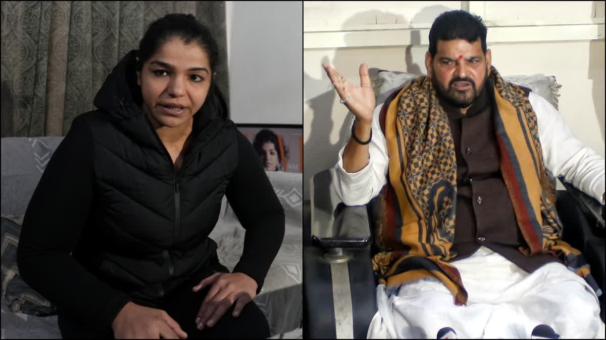 Sakshi Malik and Brij Bhushan Sharan Singh