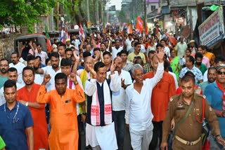 ajp bjp massive road show in bongaigaon