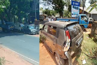 പാലക്കുളത്ത് വാഹനാപകടം  LORRY RAMS INTO CAR AT KOYILANDY  ലോറി നിർത്തിയിട്ട വാഹനത്തിൽ ഇടിച്ചു  ACCIDENT AT PALAKKULAM