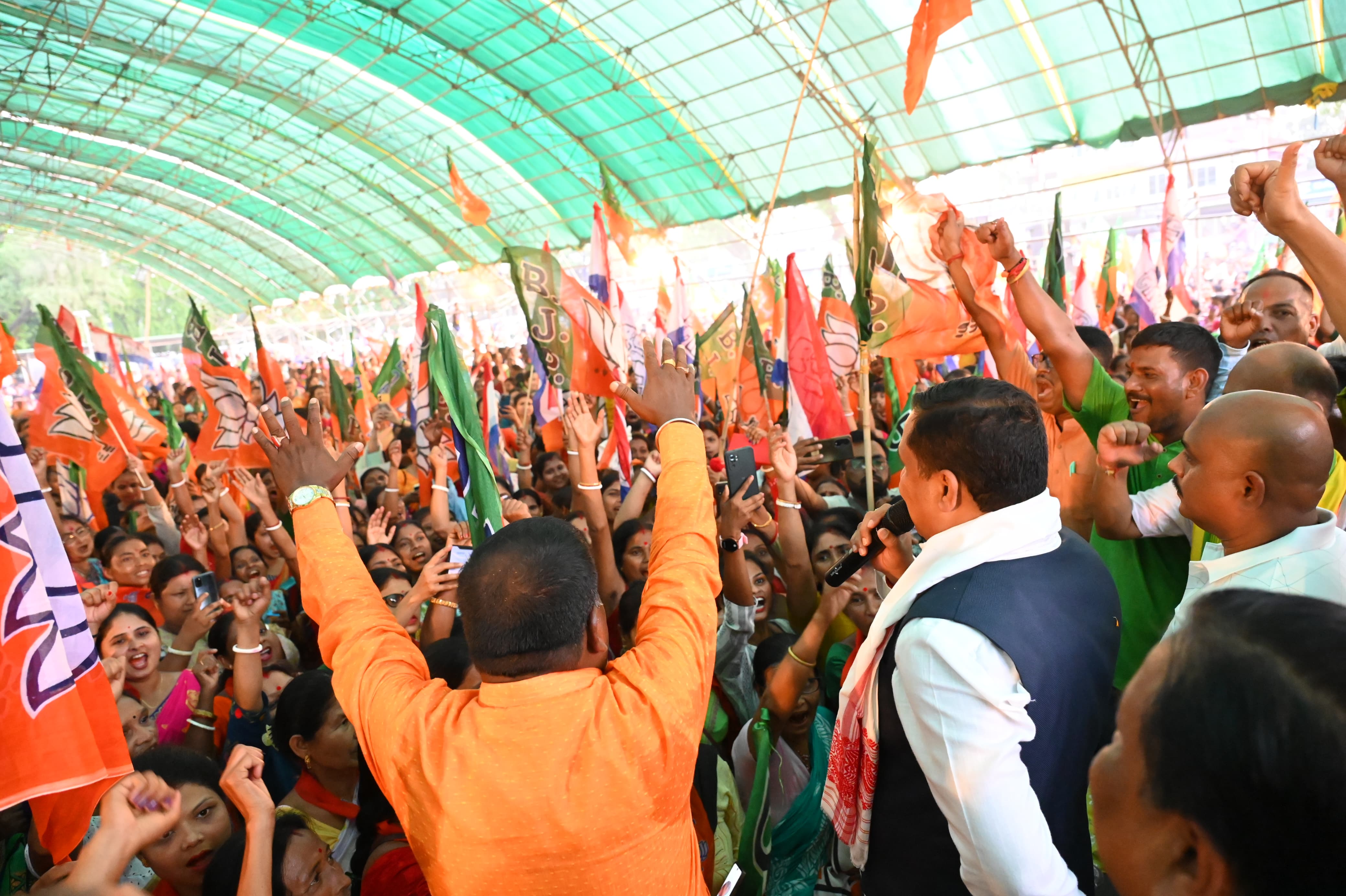 ajp bjp massive road show in bongaigaon