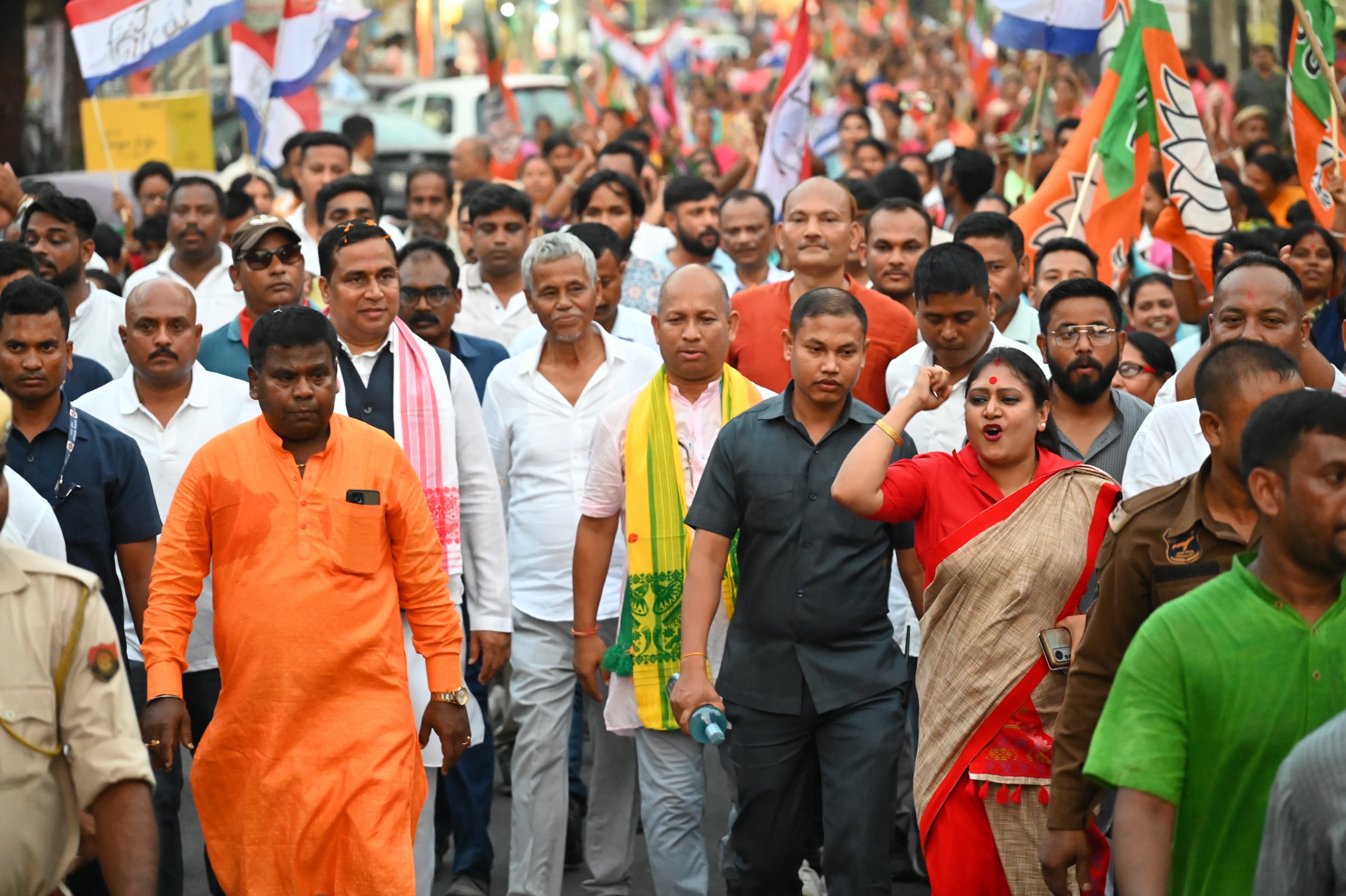 ajp bjp massive road show in bongaigaon