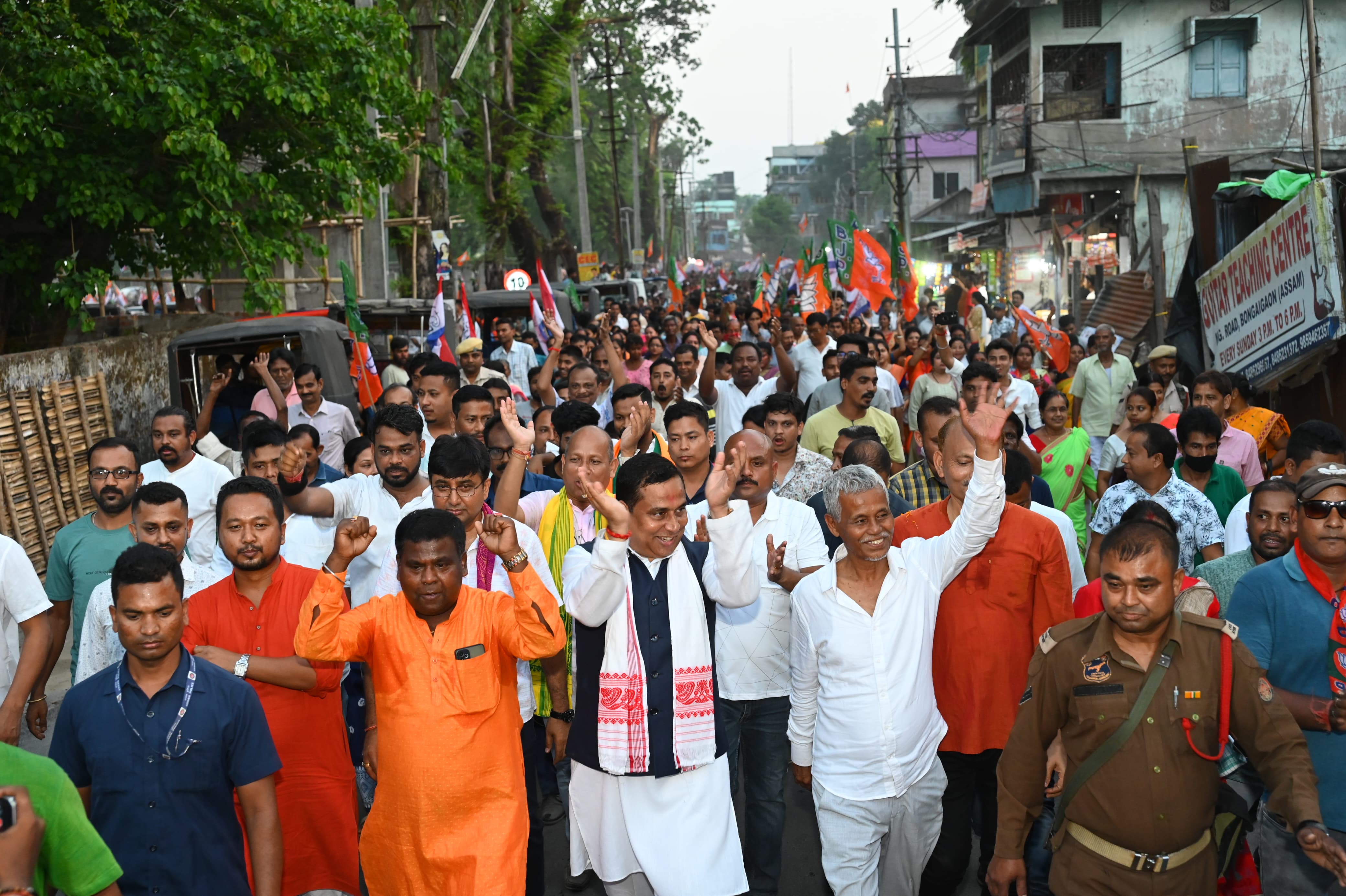 ajp bjp massive road show in bongaigaon