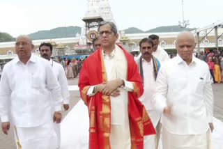 Retired Justice NV Ramana Visit in Tirumala