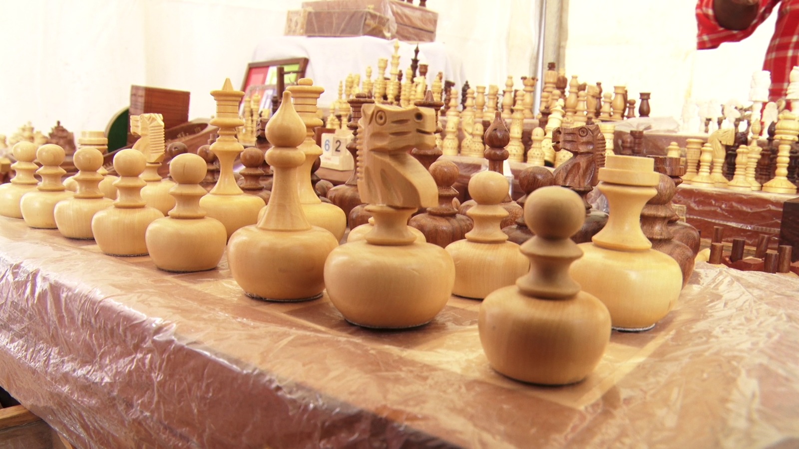 CHESS PIECES MADE BY CAMEL BONE